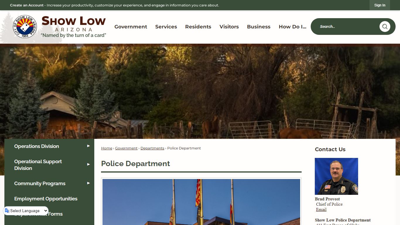 Police Department | Show Low, AZ - Official Website